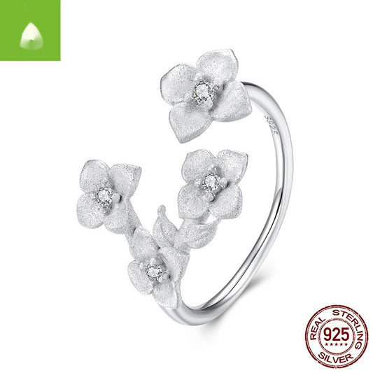 Simple Frosted Texture Unique Elegant Light Luxury Flowers Ring