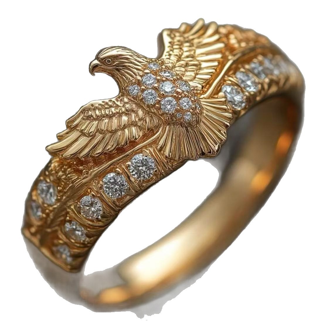 Golden Eagle-wing Ring, Minimalist And Versatile