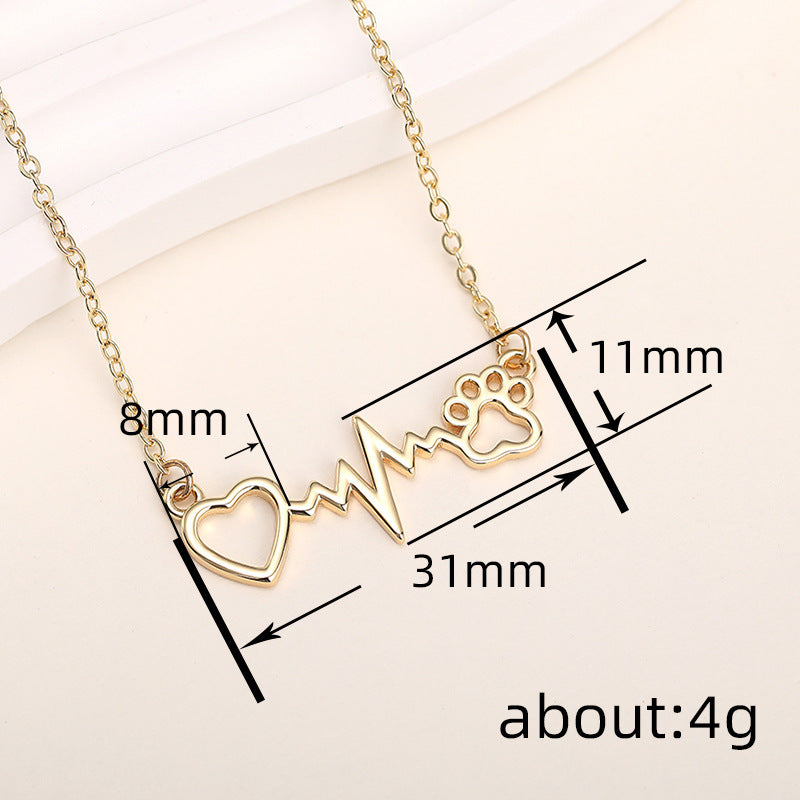 Cat Paw Necklace Heartbeat Chart