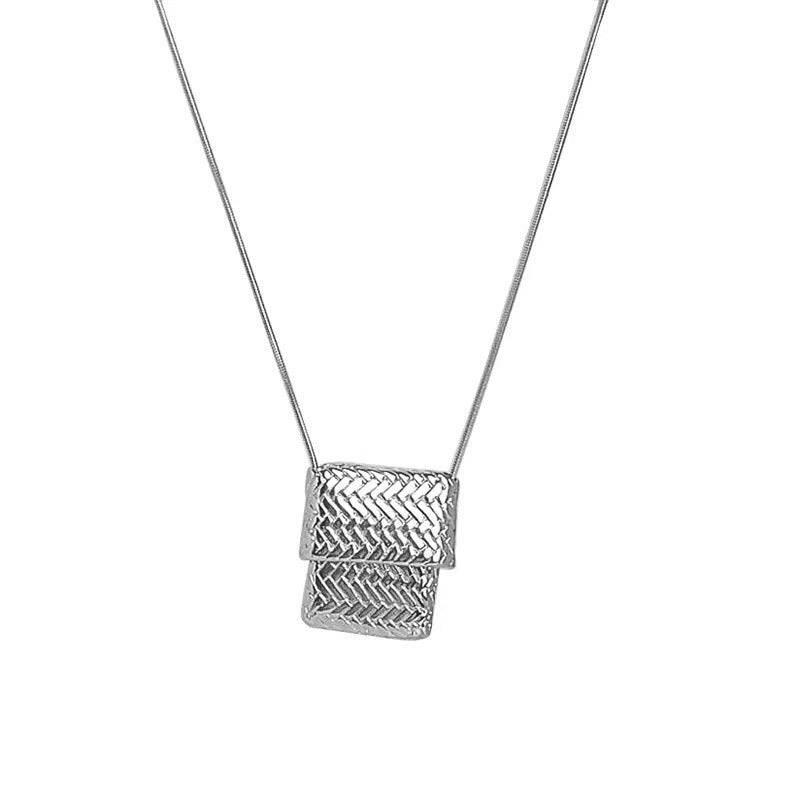 Silver Female Niche Long And Simple Necklace