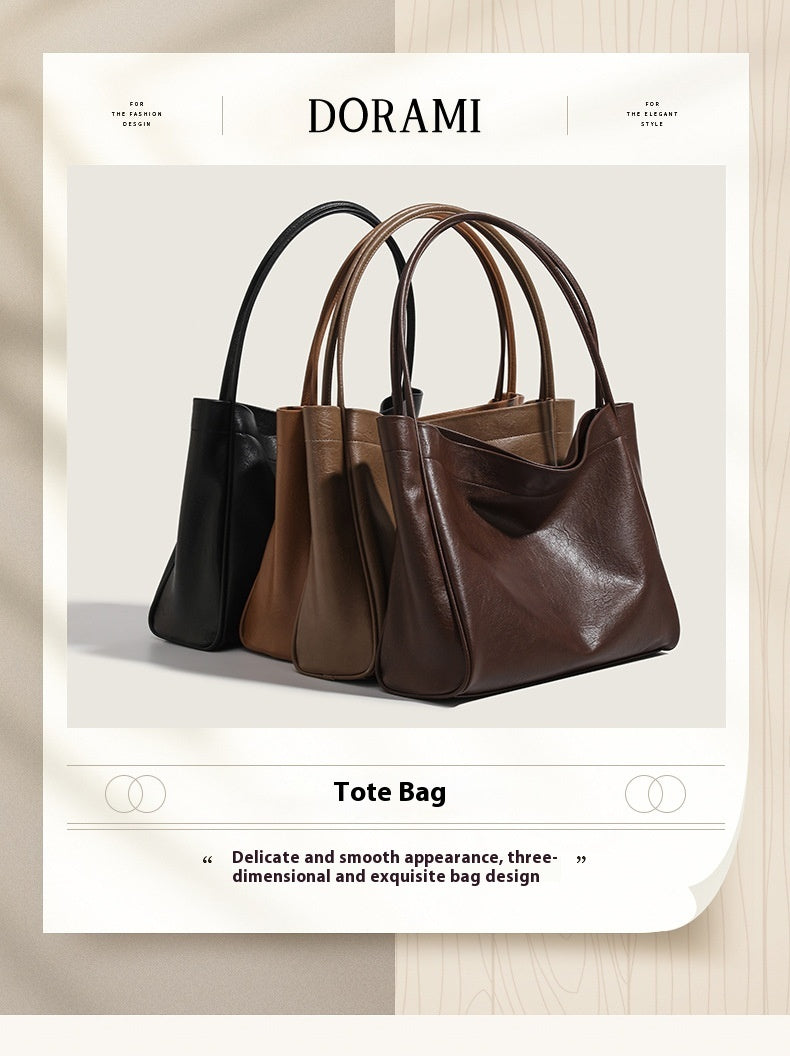 Casual Soft Leather Women's Retro Style Commuter Shoulder Bag