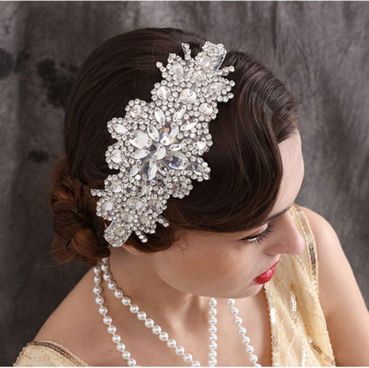 Glass Water Diamond Elastic Headband