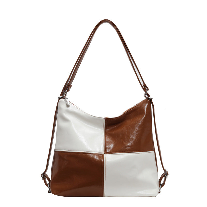 Color Contrast Patchwork Tote Bag For Women