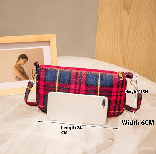 Cute Plaid Shoulder Bag