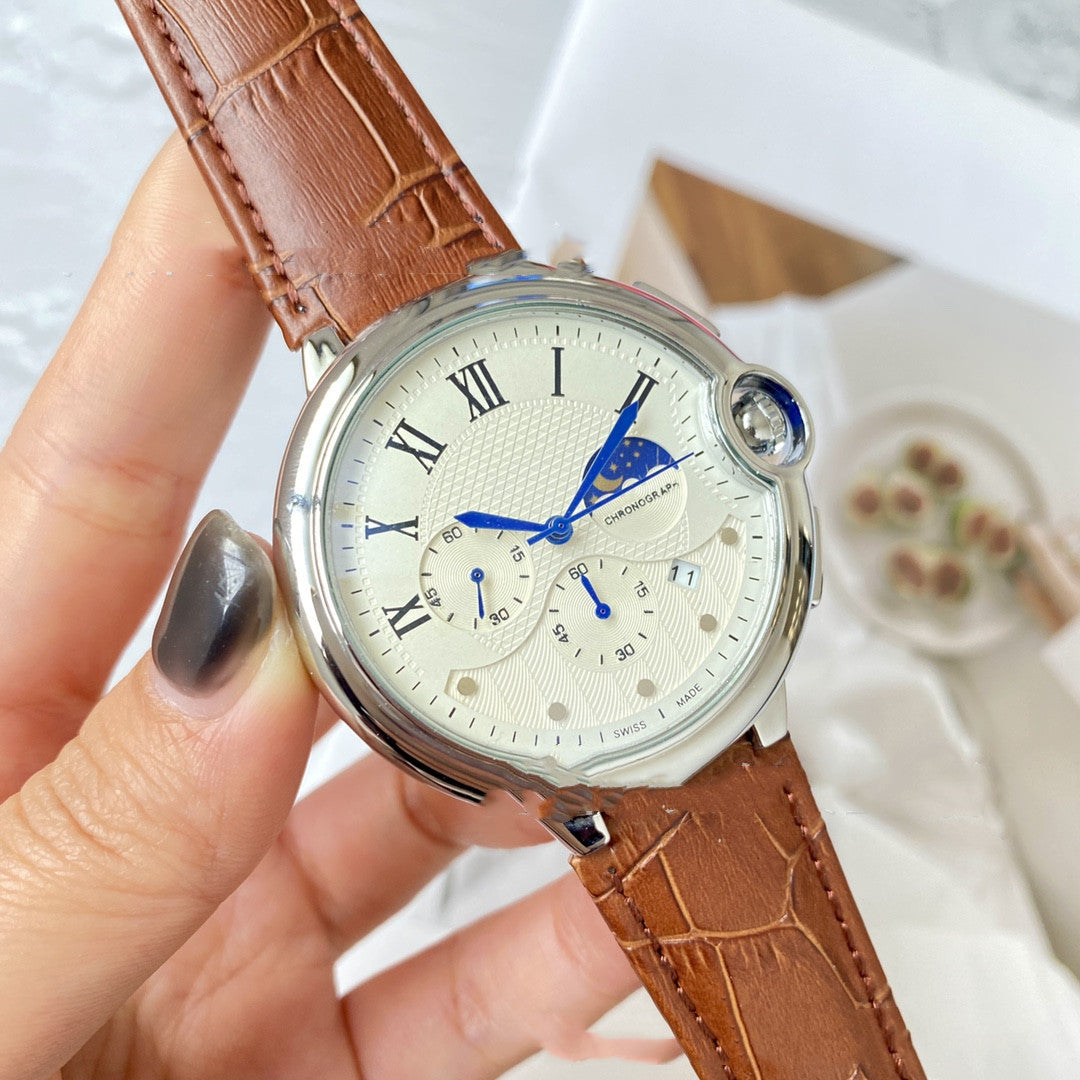 Fashion Casual Card Three-pin With Calendar Quartz Watch