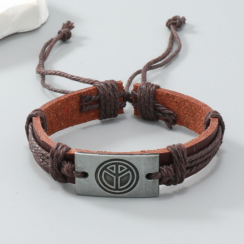 Vintage Handmade Braided Leather Bracelet