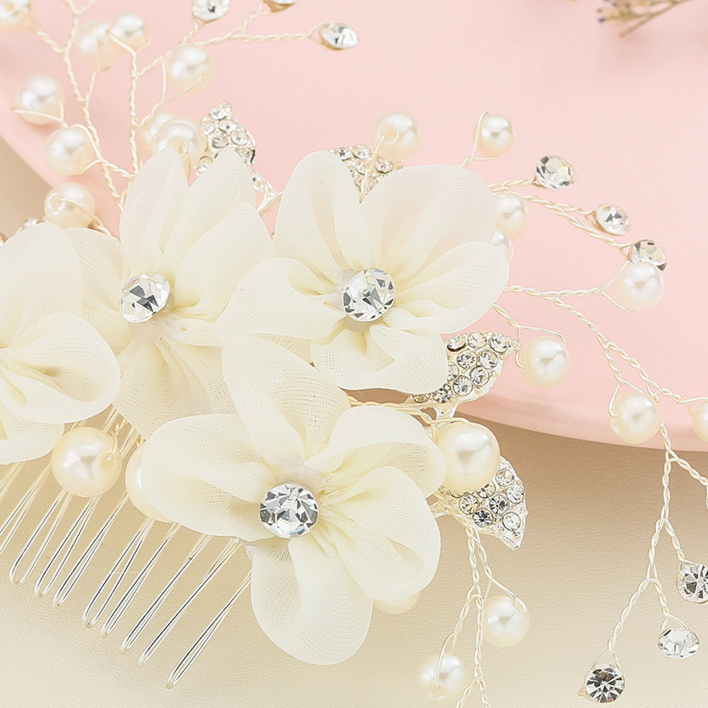 Bridal Wedding Pearl Rhinestone Hair Comb