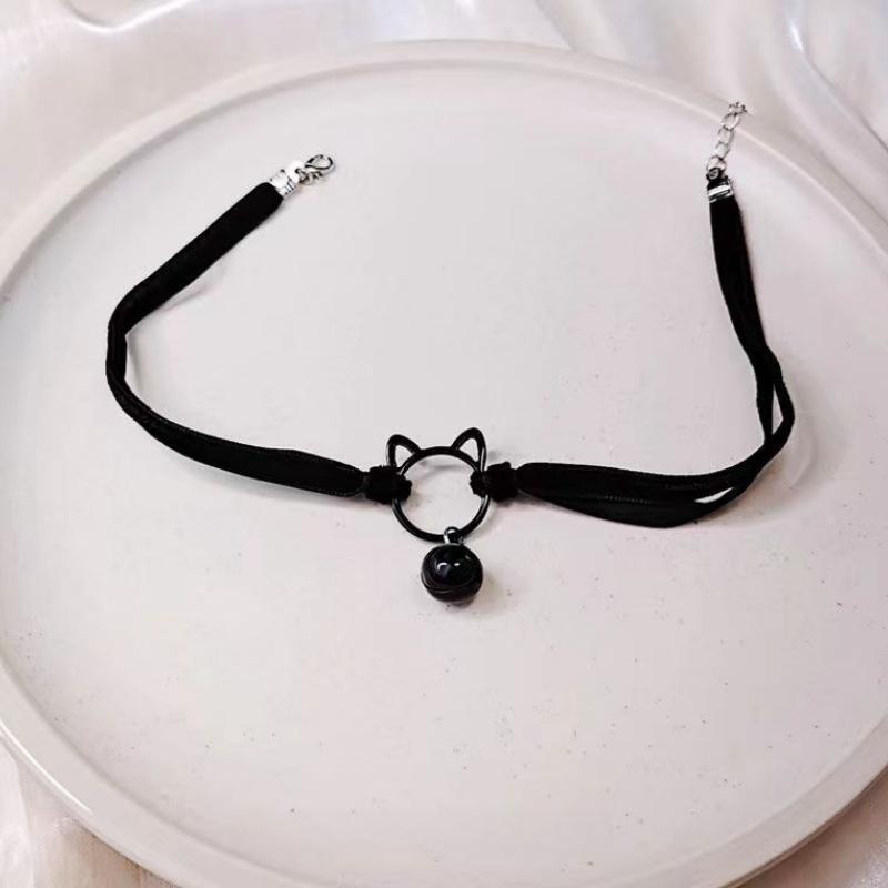 Sweet Cool Hot Girl Dark Cat Necklace