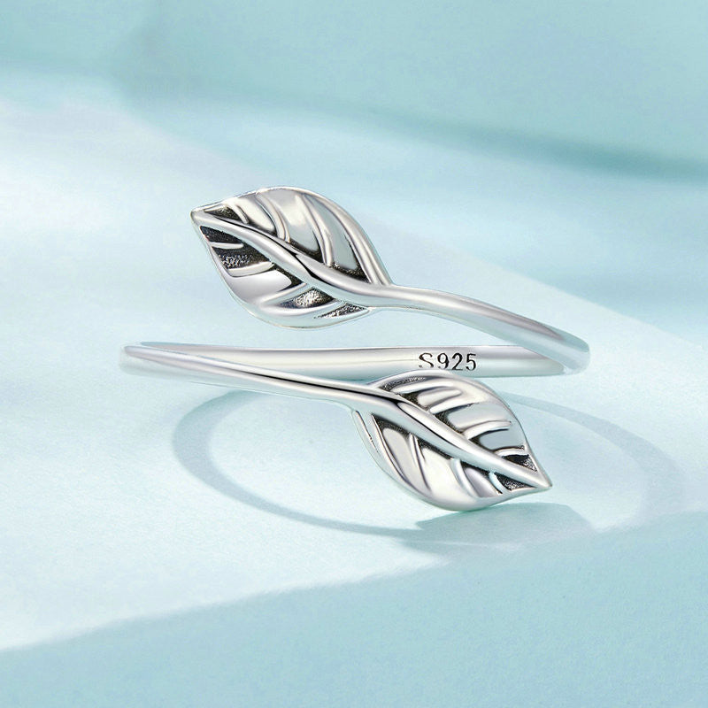 Sterling sliver leaf ring