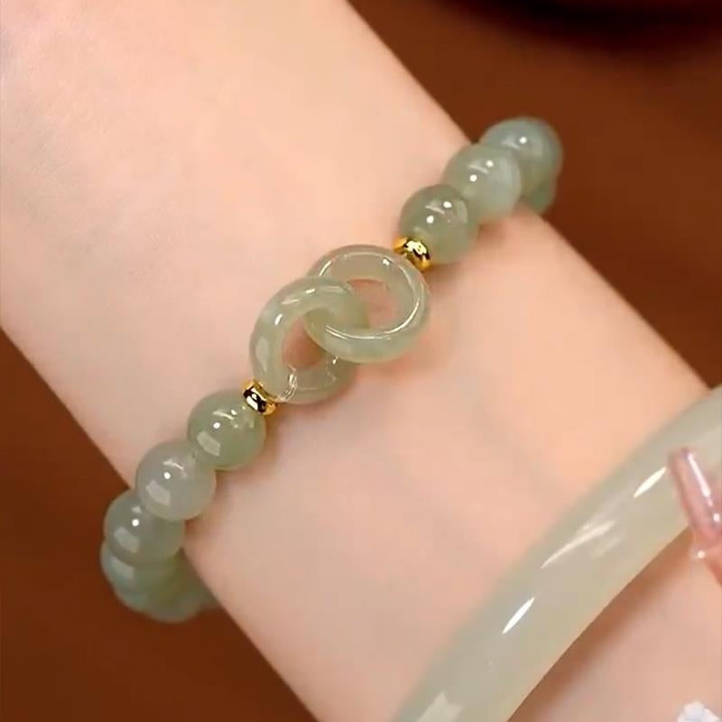 Ring Buckle Chalcedony Simple Bracelet