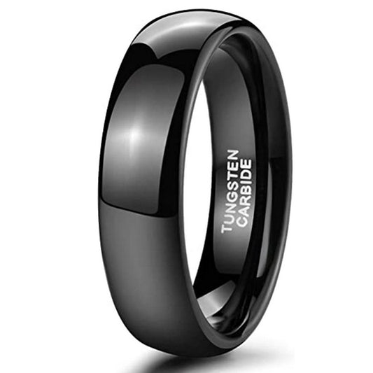 Men's 6mm Wide Full Glossy Tungsten Ring