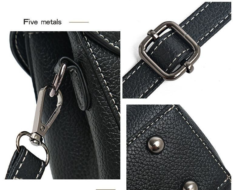 Retro Simple Shoulder Soft Leather Bag