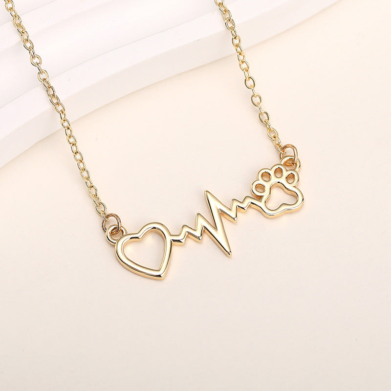 Cat Paw Necklace Heartbeat Chart