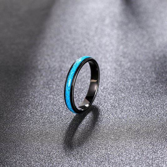 Galaxy Series Inlaid Turquoise Crumblings Tungsten Ring
