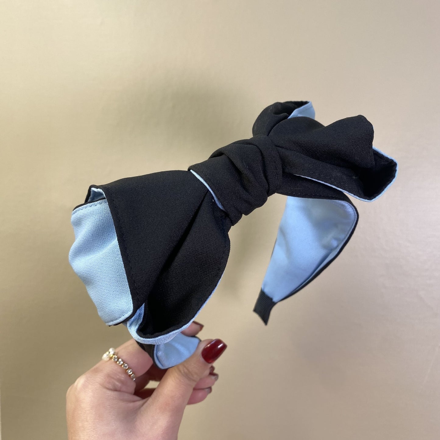 Retro Solid Color Bow Headband