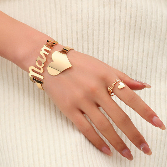 Letters Mama Bracelet Ring Suit
