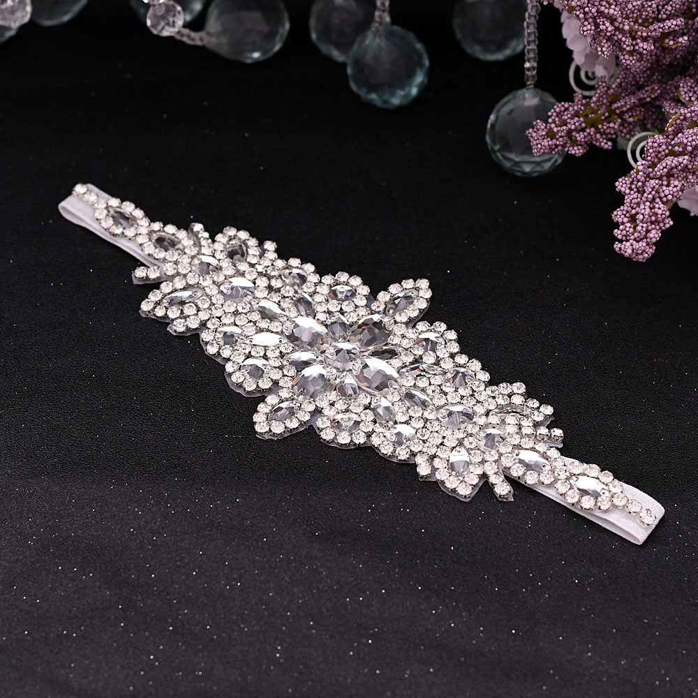 Glass Water Diamond Elastic Headband