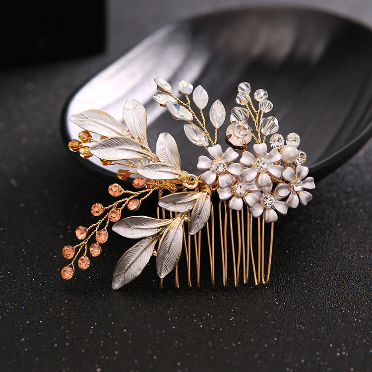 Handmade Gold Leaf Hair Comb