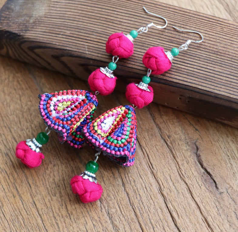 Ethnic Style Chinese Frog Fabric Earrings