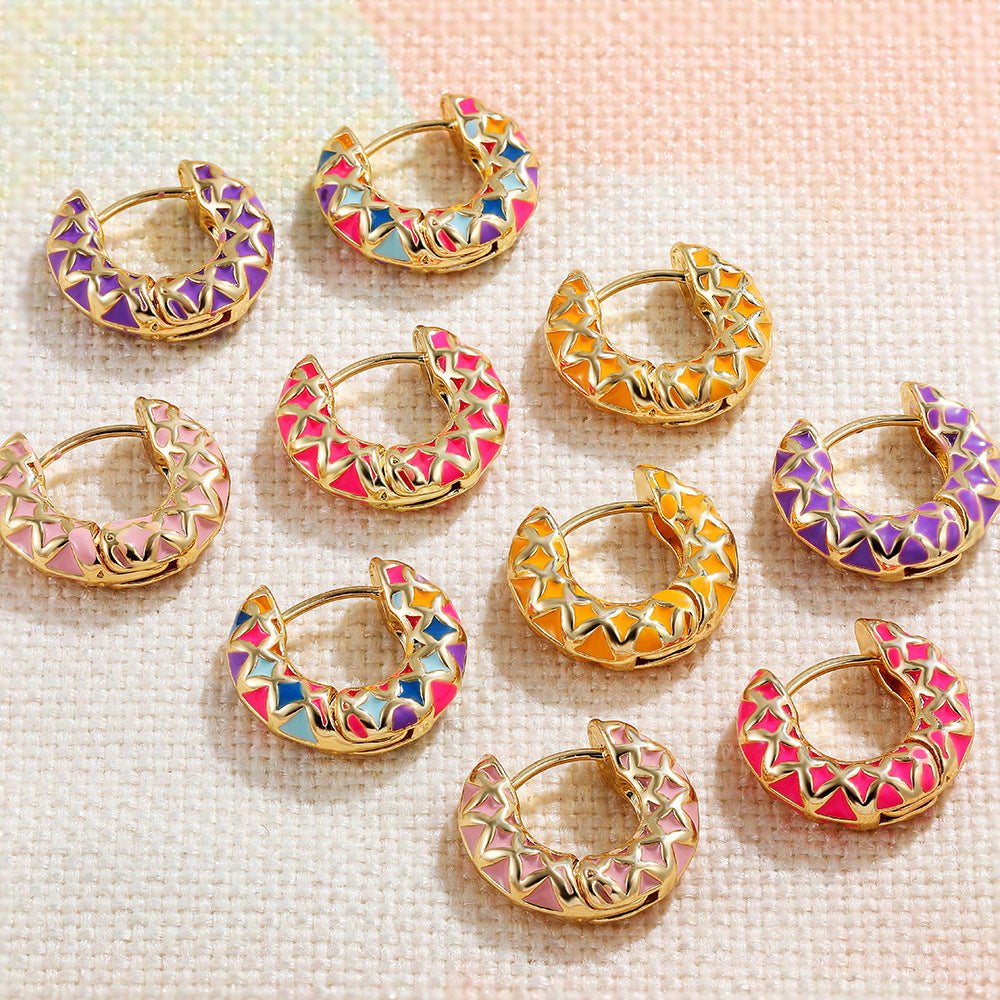 Cute Multi color hoop Earrings