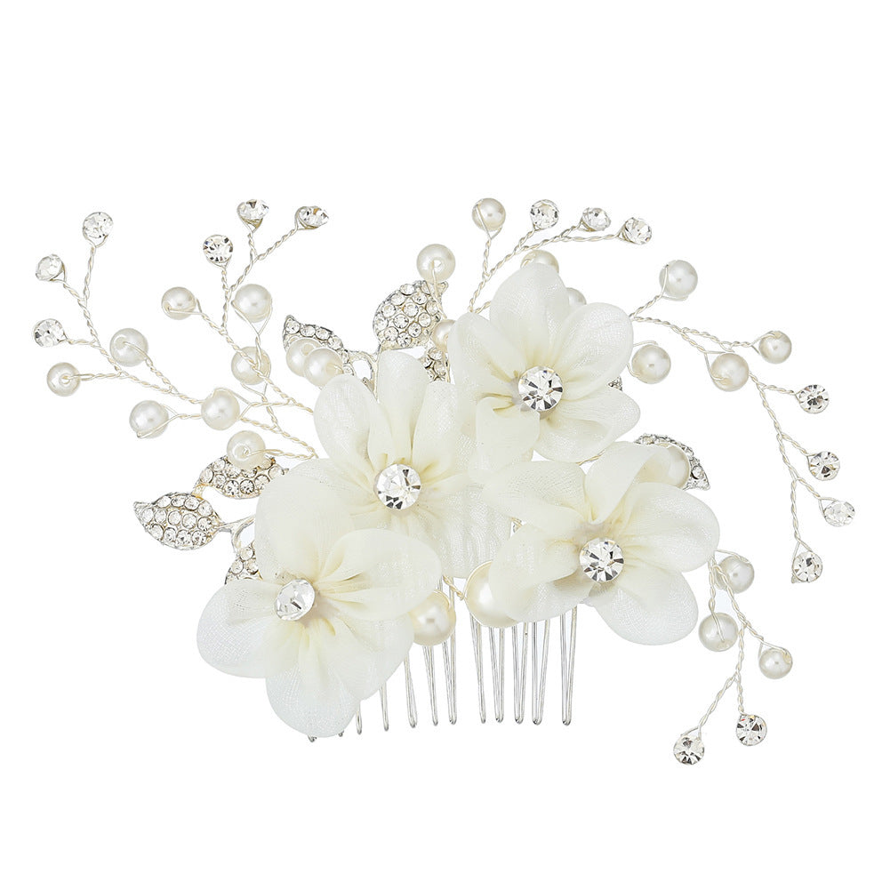 Bridal Wedding Pearl Rhinestone Hair Comb