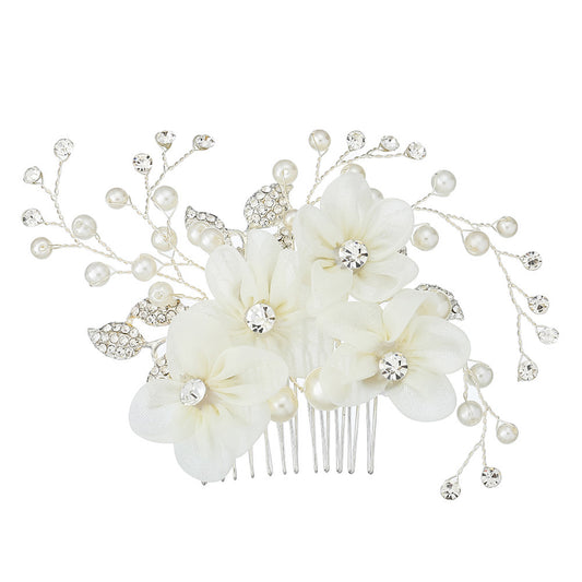 Bridal Wedding Pearl Rhinestone Hair Comb