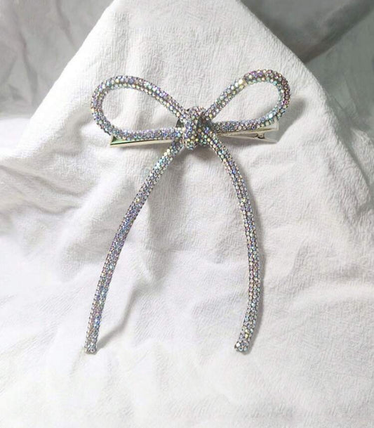 White Bow Alligator Hair Clip