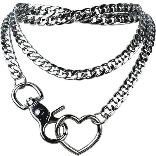 Heart-shaped Multi-layer Cuban Necklace