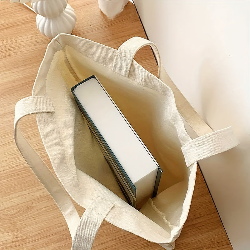 Durable One Shoulder Cat And Book Large Capacity Canvas Bag