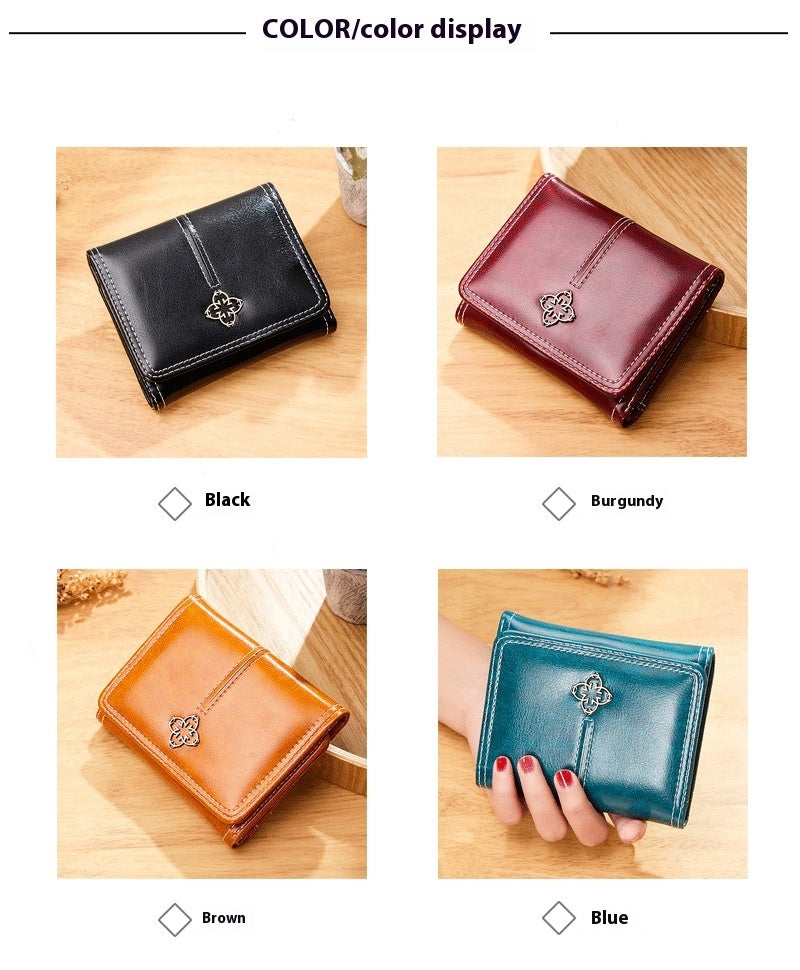 Women's Short Trifold Vintage Wallet