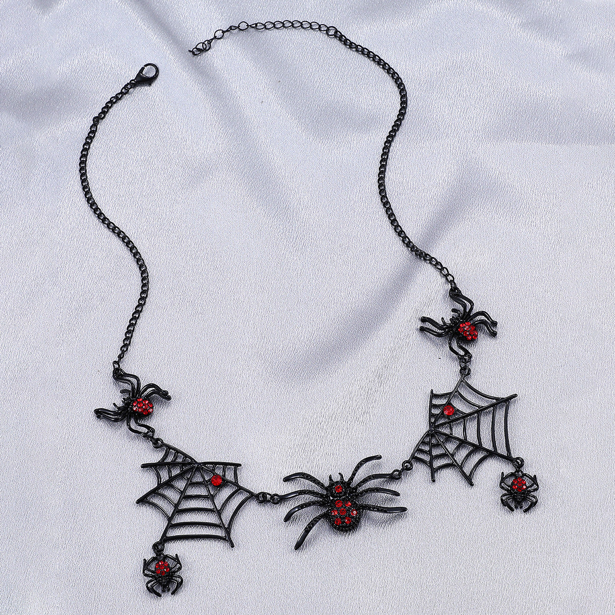 Halloween Spider And Spider Web Necklace