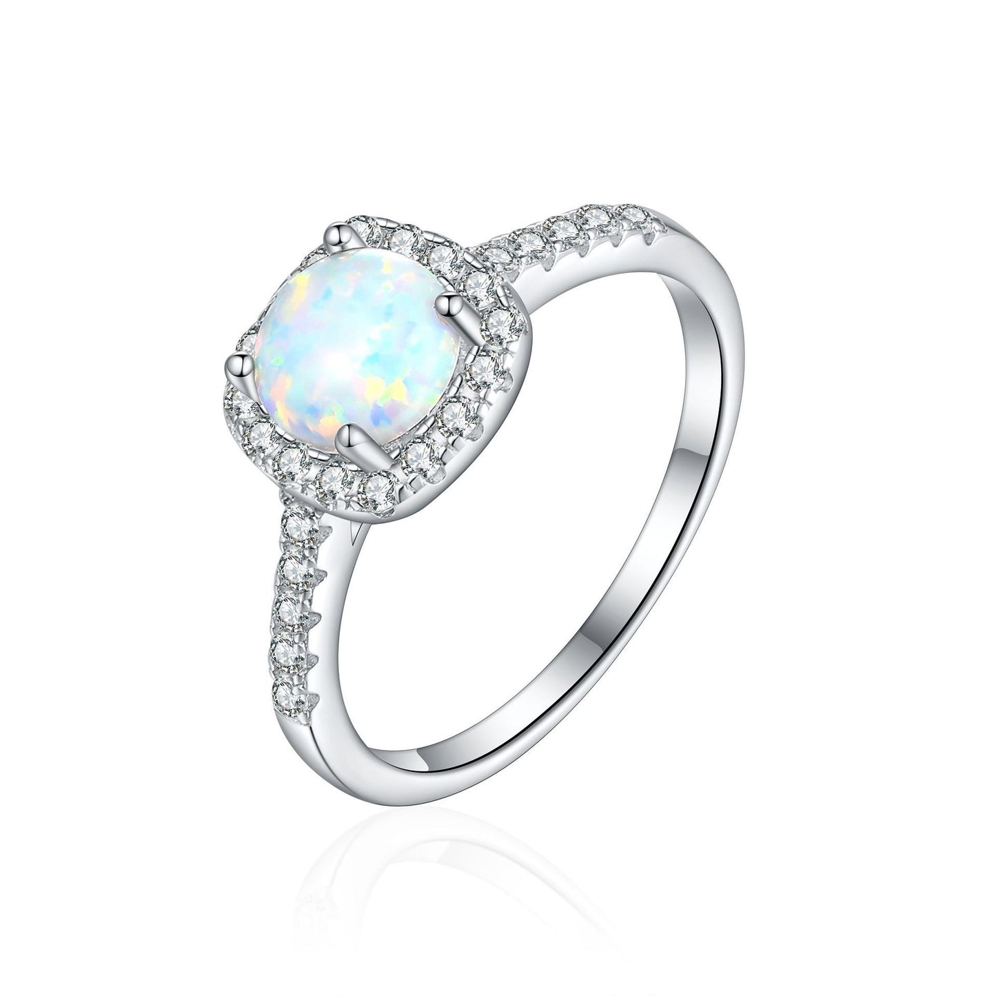 Crystal Colored Gems S925 Sterling Silver Ring For Women