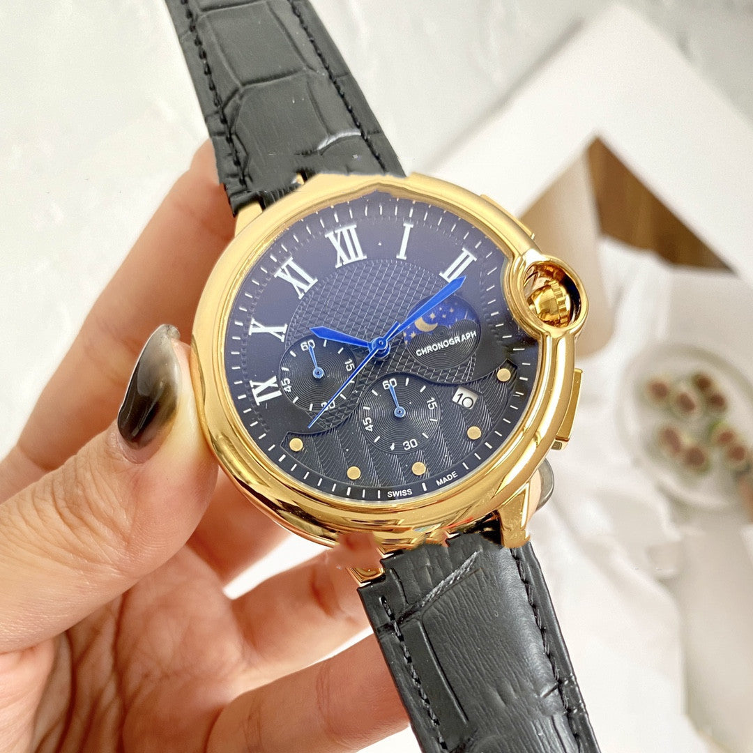 Fashion Casual Card Three-pin With Calendar Quartz Watch