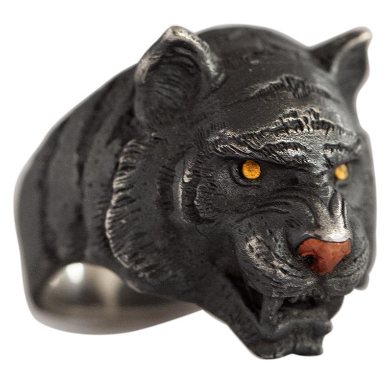 Domineering Fashion Black Tiger Ring