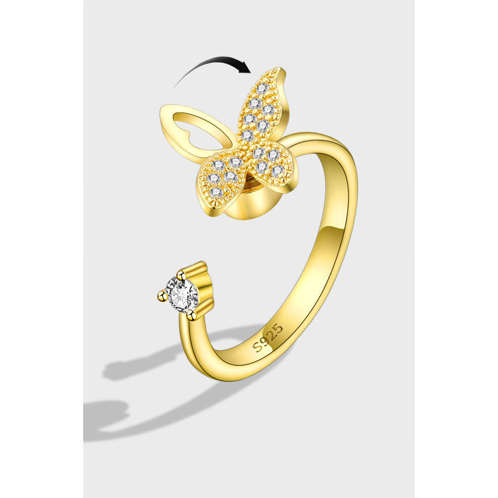 S925 Sterling Silver New Style Butterfly Ring Adjustable