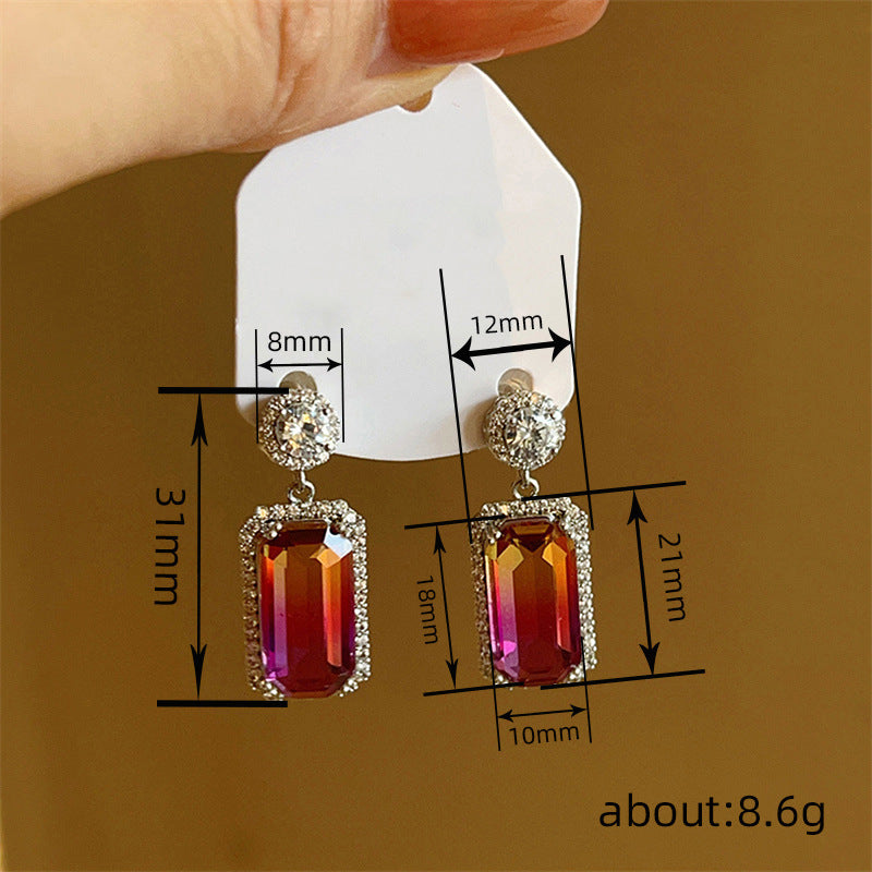 Women's Colorful Eye-catching Geometric Ornament Earrings