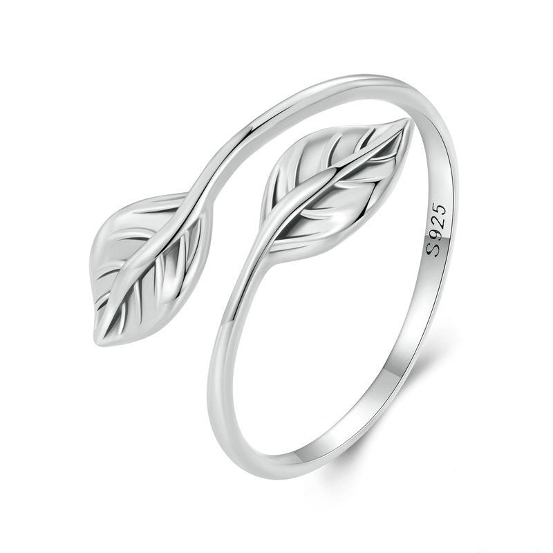 Sterling sliver leaf ring