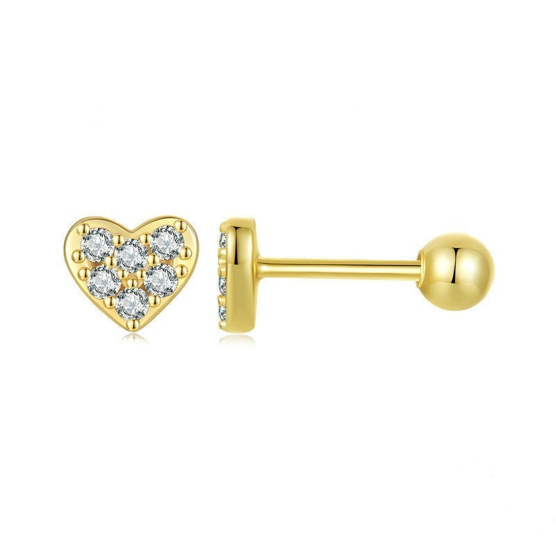 Simple Love S925 Sterling Silver Stud Earrings