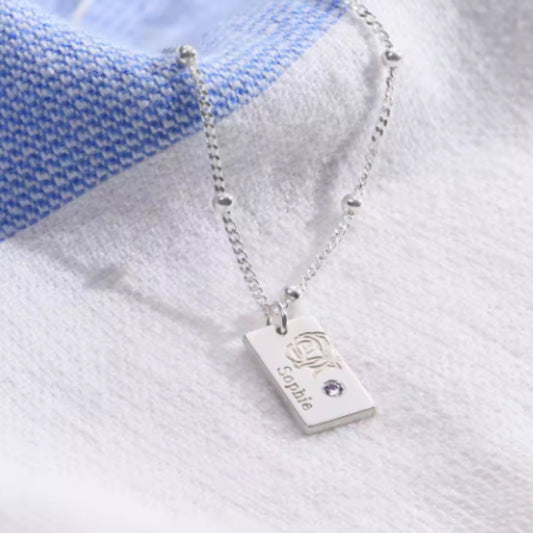 Blossom Birth Flower Stone Necklace