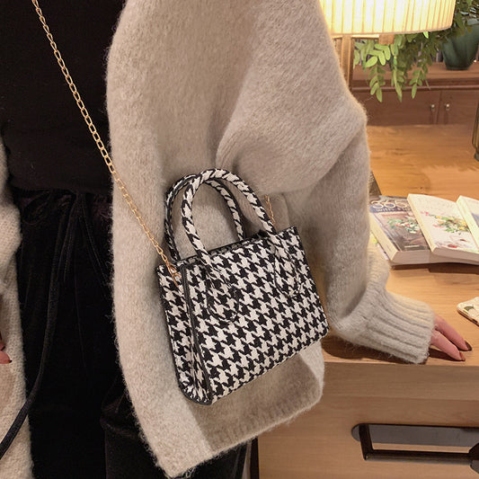 Handbags Houndstooth Chain Trendy One-shoulder Messenger Bag