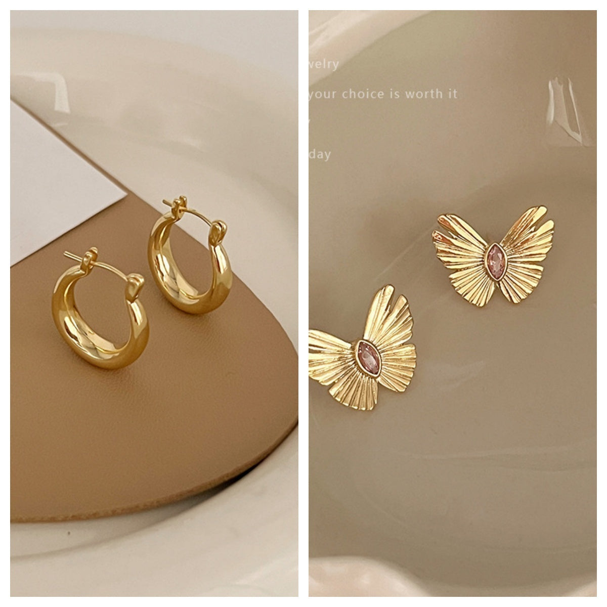 Retro Style Elegant Ear Studs