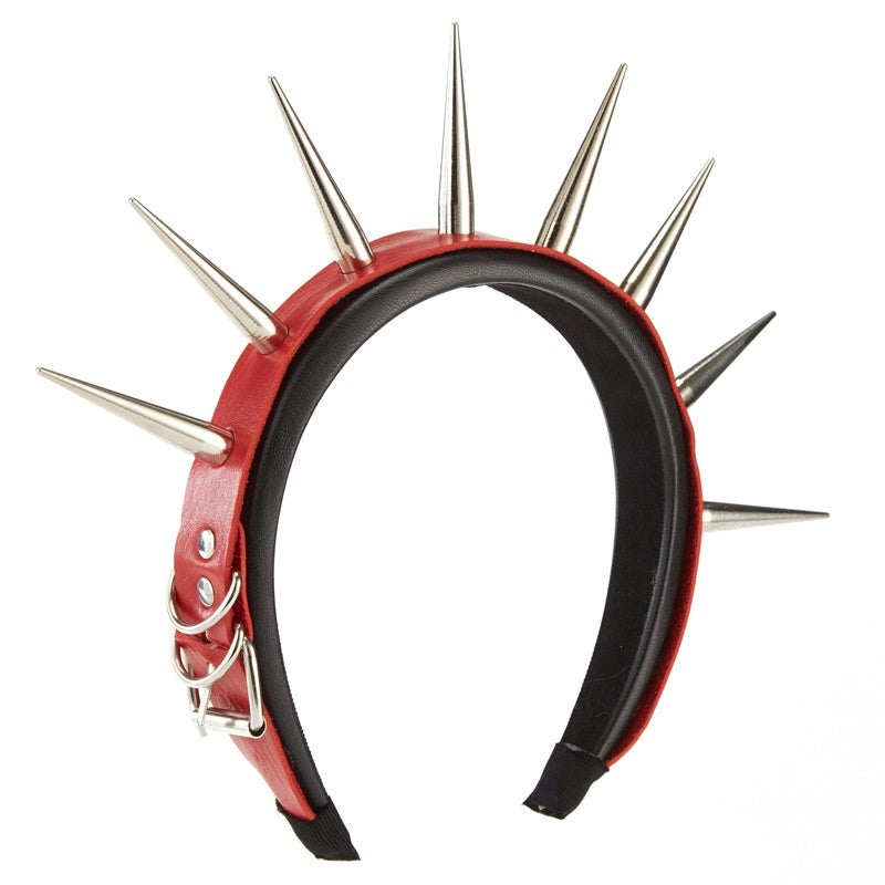 Handmade Rivet Leather Ring Punk Nail Headband