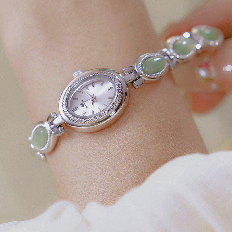 Natural Dongling Stone Hetian Jade Premium Chain Watch For Her