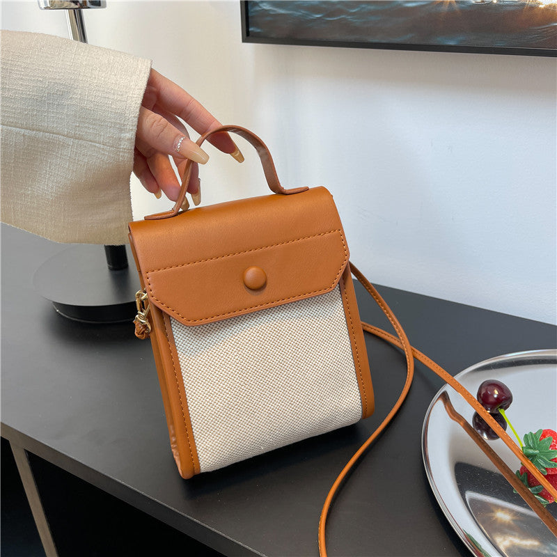 Simple Small Square Colorblock Shoulder Messenger Bag