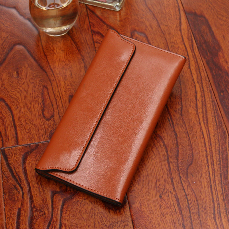 Leather Buckle Simple Business Cowhide Thin Wallet