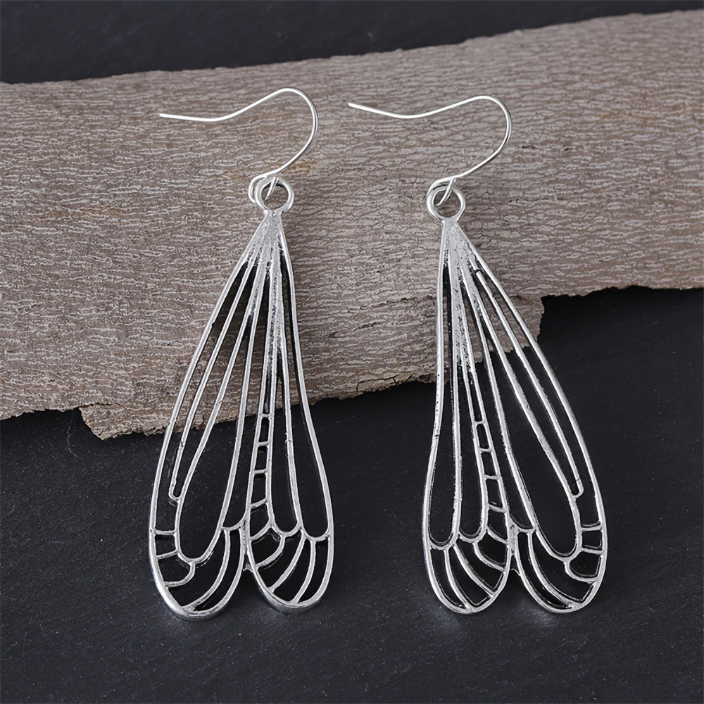 Bohemian Hollow Wing Shape Pendant Earrings