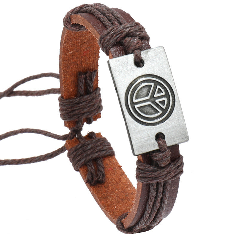 Vintage Handmade Braided Leather Bracelet