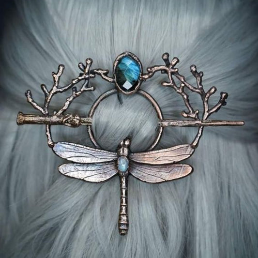 Dragonfly Branch Gem Hairpin