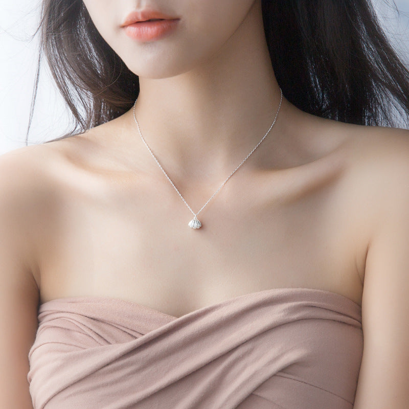 Simple S925 Silver Shell Necklace