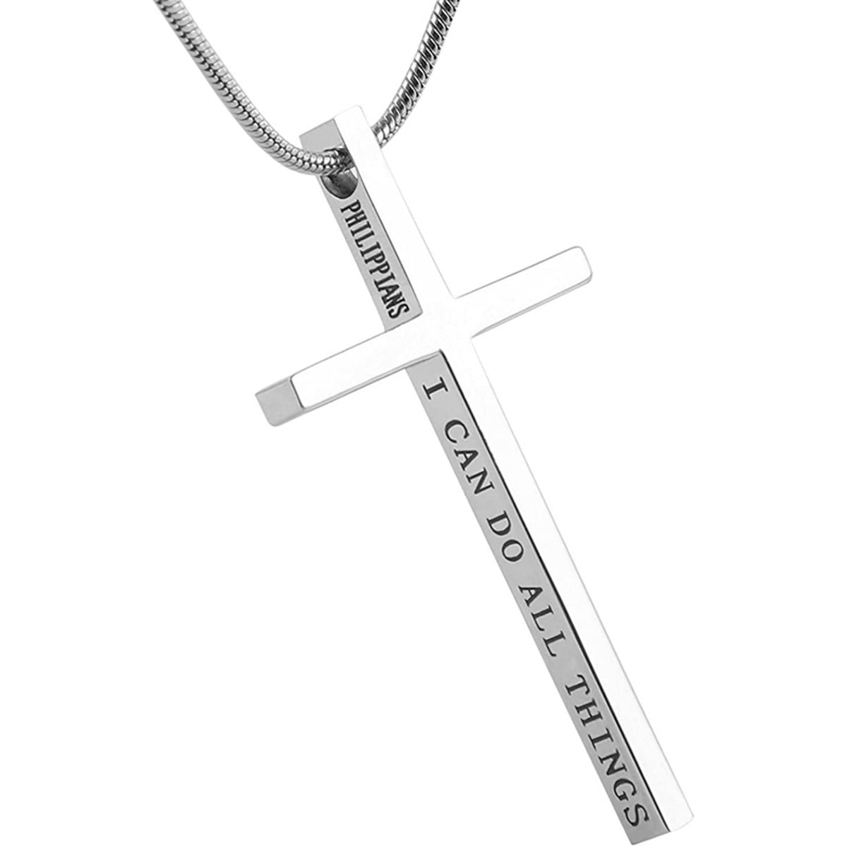 Personalized Men's Cross Pendant Snake Bones Chain Stainless Steel Necklace